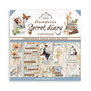 Stamperia秘密日记 背景纸本素材模具艺术日志AJ Secret Diary