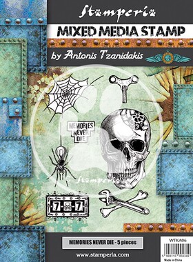 Stamperia进口骷髅万圣节泡棉印章 Memories never die