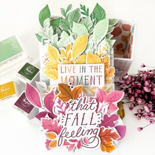 Pink Fresh秋季秋天落叶树叶叶子遮蔽板刀模Fall Foliage