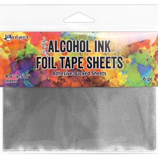 Tim Holtz酒精墨金属银色纸带背胶Alcohol Ink Foil Tape Sheet