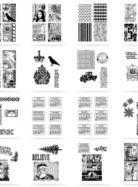 Tim Holtz进口红色橡胶手帐印章 复古拼贴艺术Bingo