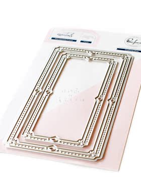 Pink Fresh迷你长条卡边框 矩形碳钢刀模Mini Slimline Frames