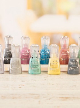 Nuvo闪亮云母色粉 带亮粉水彩颜料干粉卡片背景Shimmer Powder