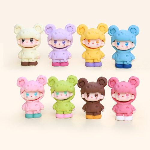 可爱潮玩卡通奶酪鼠树脂萌粒公仔