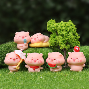 可爱皮呦piyo小猪猪手办模型潮玩盲盒玩具公仔微景观桌面迷你摆件