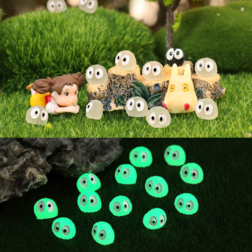 迷你黑炭小黑煤球灰尘精灵夜光