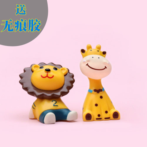 卡通小动物小鹿狮子公仔车载摆件
