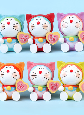 塑料汽车摆件卡通桌面可爱摆件