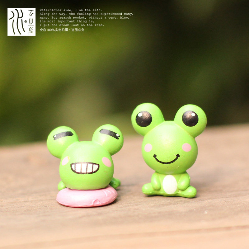 青蛙小摆件贱萌表情可爱卡通大眼青蛙微景观多肉盆栽diy装饰材料