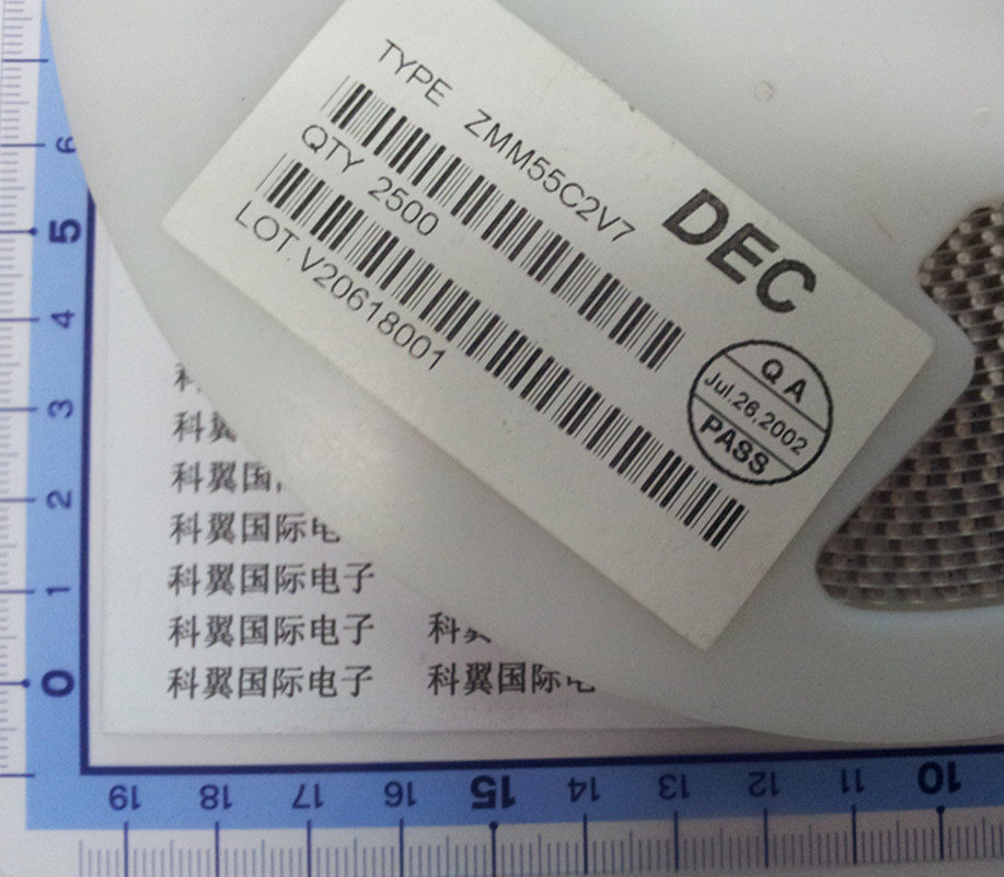 ZMM55C2V7 稳压二极管LL34-2.7V 圆柱型 2.5元=100个 2500个/盘