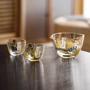 同合八千代进口金箔玻璃公道杯手工日式家用分茶器公杯茶具清酒杯