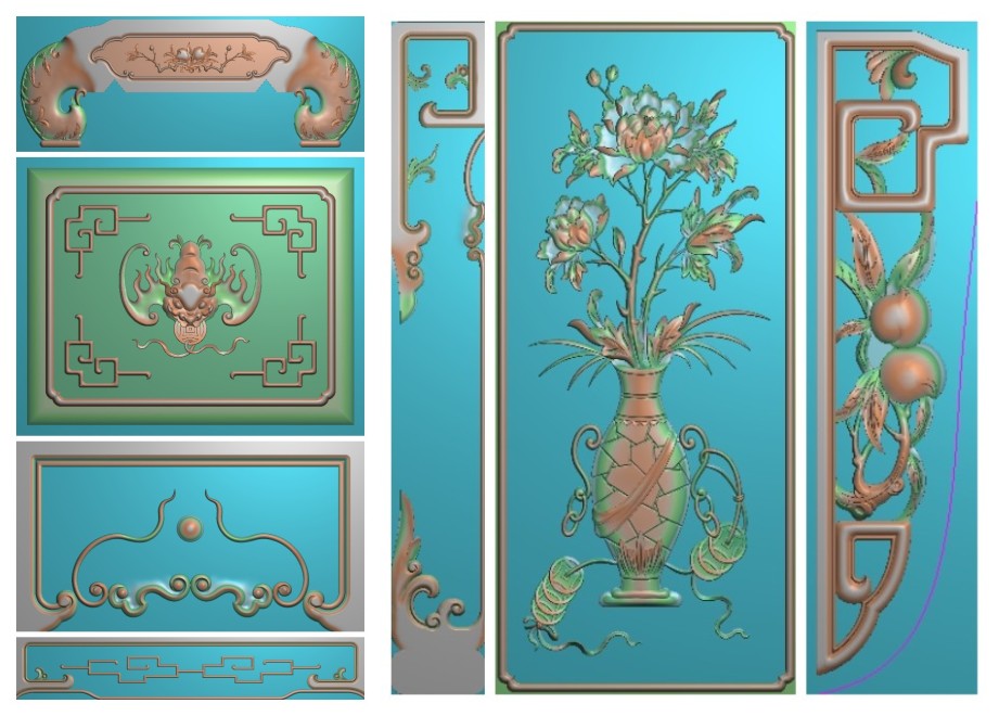 包邮高清设计素材木雕素材精雕图灰度图精品如意餐椅套图限量特价图片