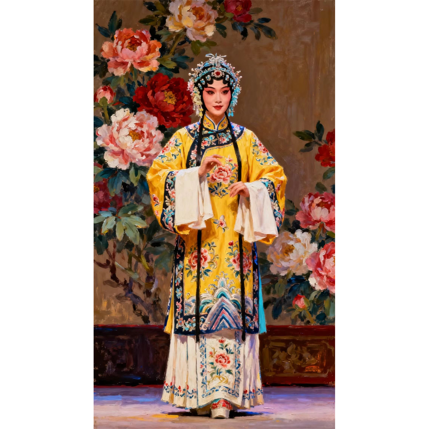 戏曲花旦贴画海报客厅卧室书房国潮古风美女贴纸京剧人物防水自粘