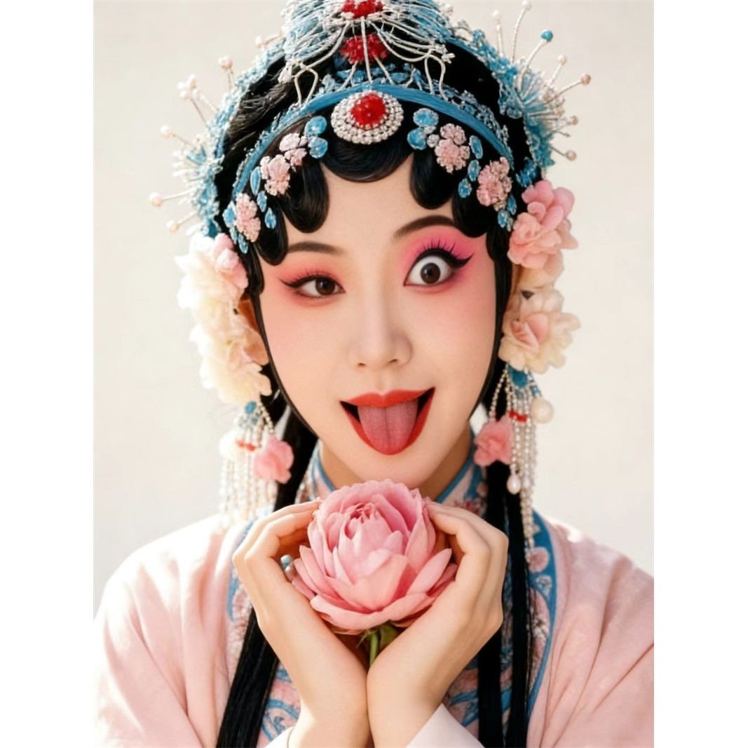 搞怪戏曲美女海报卧室宿舍浴室出租房墙面高级装饰贴画贴纸自粘贴