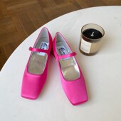 2025年韩版 新款 方式 方头低跟玛丽珍鞋 复古一字扣带女单鞋