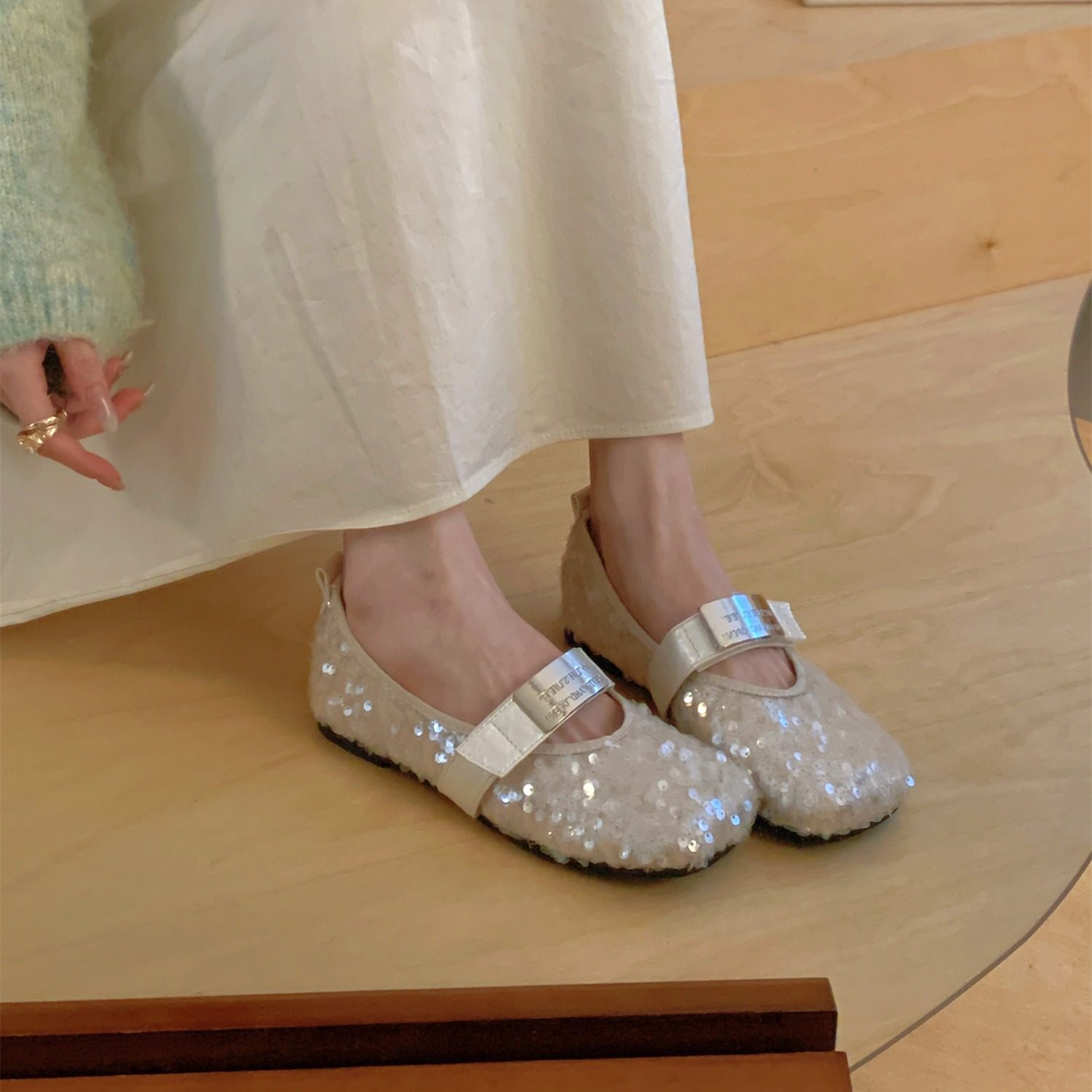亮片玛丽珍单鞋女鞋子2026春秋圆头软底亮晶晶芭蕾舞鞋圆头平底鞋,女鞋,浅口单鞋,淘宝优惠券,粉丝福利购,淘宝优惠卷