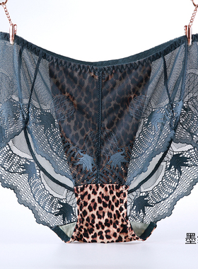 120-330斤高腰加肥加大码内裤女胖mm200斤蕾丝网纱豹纹三角内裤