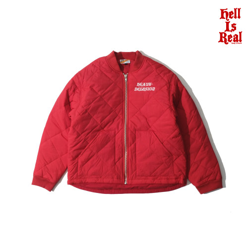 特价！H-D  HELL IS REAL RED 复古机车武骨风绗棉棉服