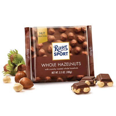 澳洲代购直邮 ritter sport 瑞特滋 坚果牛奶巧克力 威化饼 100g