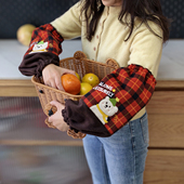 卡通保暖袖 袖 套羽绒服学生办公工作护袖 毛绒加厚加长款 防污套袖