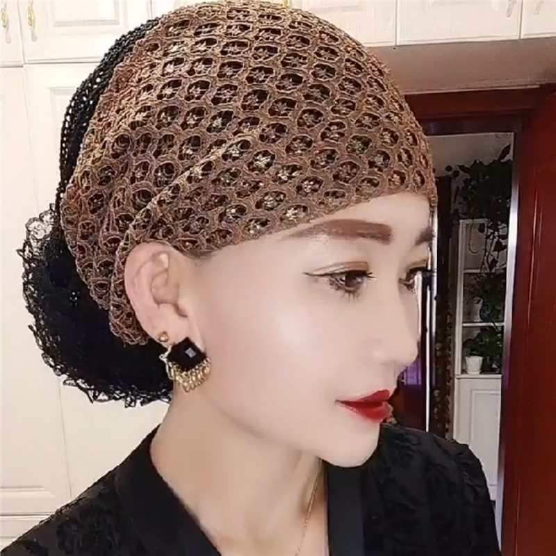 绣花包头帽春秋薄款盘发头花头巾帽民族风2025新款遮白发帽子女款