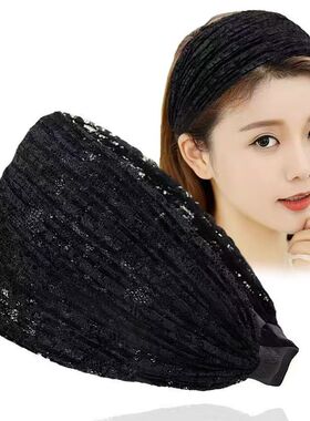 韩版宽边发箍发带遮白发头箍女防滑带齿显年轻时尚发饰大发卡百搭
