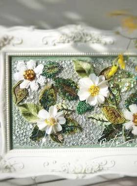 原创设计成品定制法式刺绣摆件