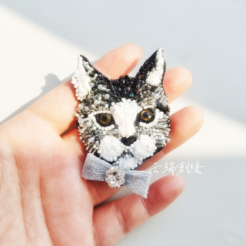 材料包小动物胸针吊坠手工刺绣