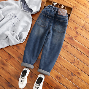 儿童窄版老爹裤男童秋冬牛仔裤潮童下装裤子中大童休闲洋气长裤