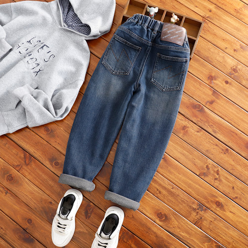 儿童窄版老爹裤男童牛仔裤长裤