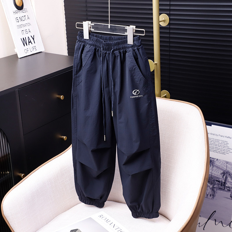 男童夏季薄款工装裤中大童透气网孔速干防蚊裤男孩运动休闲儿童裤