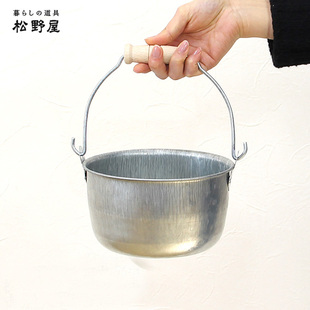 日本进口松野屋复古轻铁皮水桶提把手清洁家务收纳园艺洗车家用桶