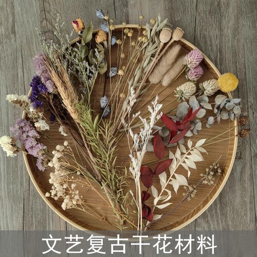 短枝真干花材料复古风