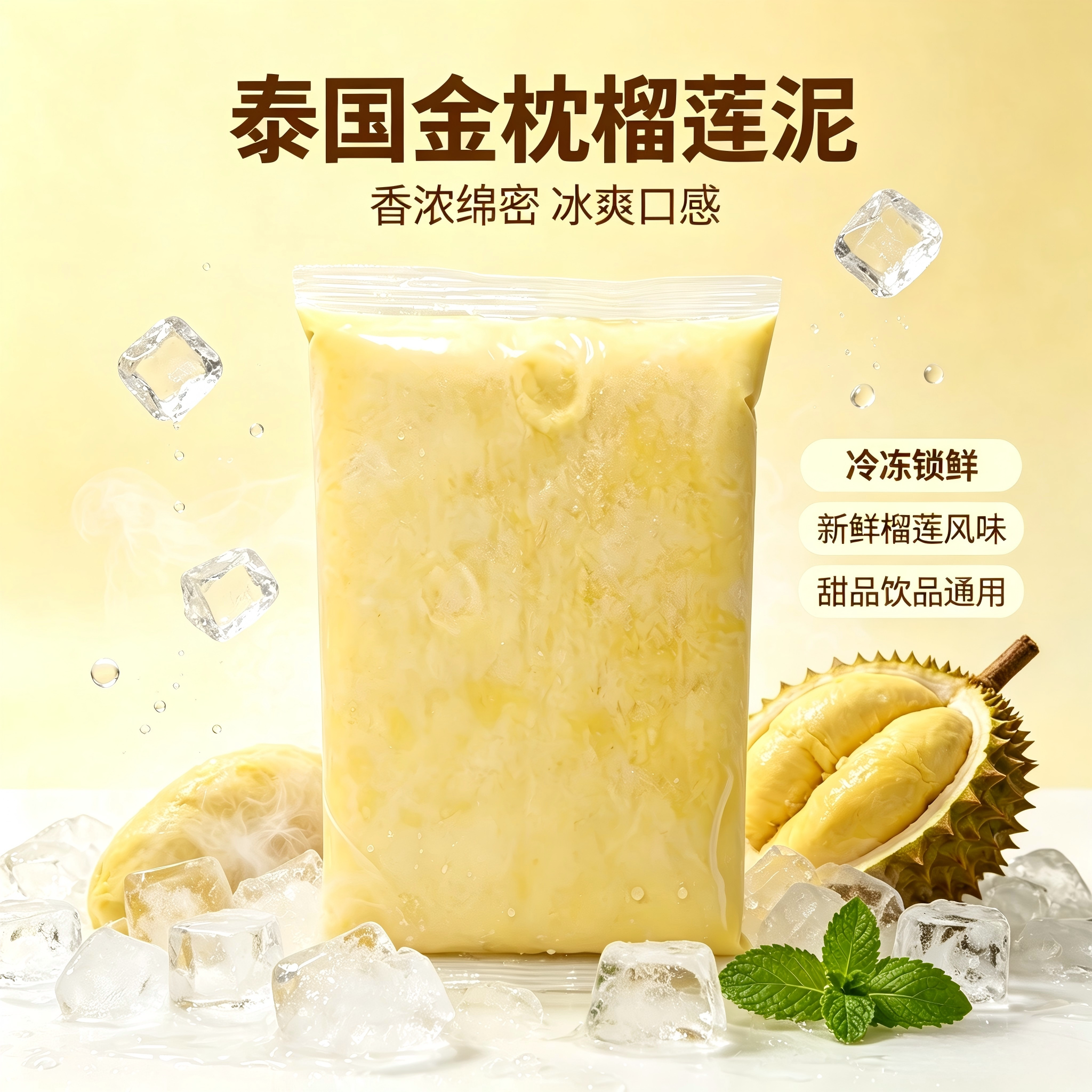 泰国金枕榴莲泥1kg烘焙源头直发
