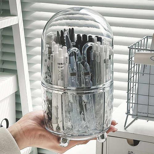 笔筒二合一旋转收纳盒360度超大容量创意便携桌面斜插式学生笔筒