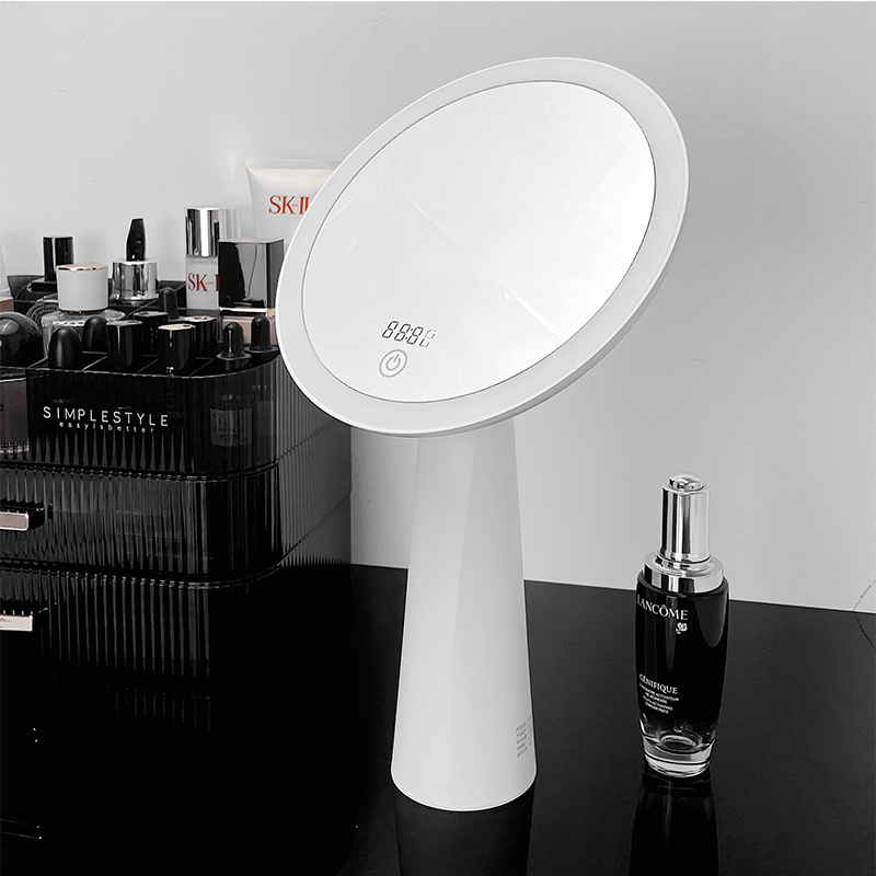 LED化妆镜带灯家用梳妆台桌面高清镜子女生宿舍台式补光梳妆镜