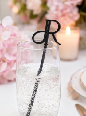 Personalized Drink Stirrers定制字母婚礼派对鸡尾酒饮料搅拌棒
