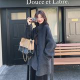 2C077-3003新款主推款70毛双面呢大衣配围脖P255K378，女装毛呢外套，2C077