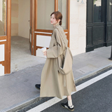 巨好看宽松休闲卡其色风衣外套女春秋2025新款小个子大衣流行爆款，女装风衣，2C077