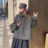 高级感短款双面羊绒大衣女2025秋冬新款韩版宽松休闲百搭毛呢外套，女装毛呢外套，2C077