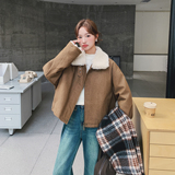美拉德棕羽绒服内胆麂皮绒外套女冬2025新款爆款小个子羊羔毛夹克，女装羽绒服，2C077