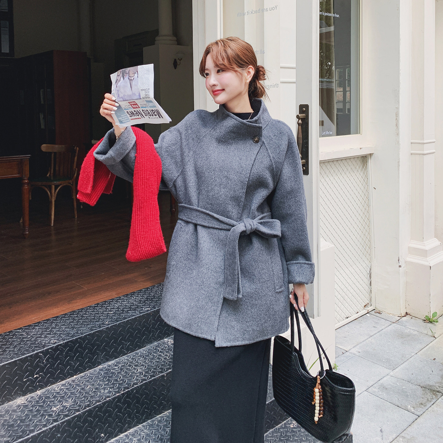 2C077-3006新款主推款70毛双面呢大衣P255K378，女装毛呢外套，2C077