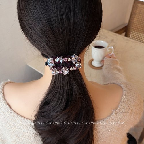 时尚气质水晶马尾扣精致优雅百搭发夹高级感发卡