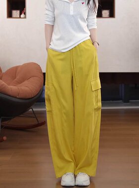 新款原宿风高腰显瘦宽松工装裤子