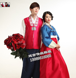 韩国原装进口面料韩服/情侣韩服/朝鲜族服装/男士韩服/女士韩服02