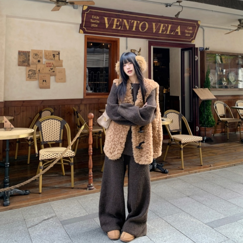 大码女装2025新款毛衣马甲阔腿裤