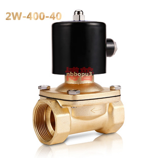博普品牌2W-400-40DN40水管用电磁阀ac220v电控电子进气阀门1寸半