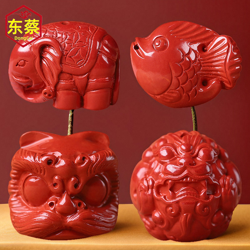 帝王砂小象朱砂小鱼吊坠diy手链串珠材料饰品配件财神项链挂件,珠宝/钻石/翡翠,DIY配件,淘宝优惠券,粉丝福利购,淘宝优惠卷