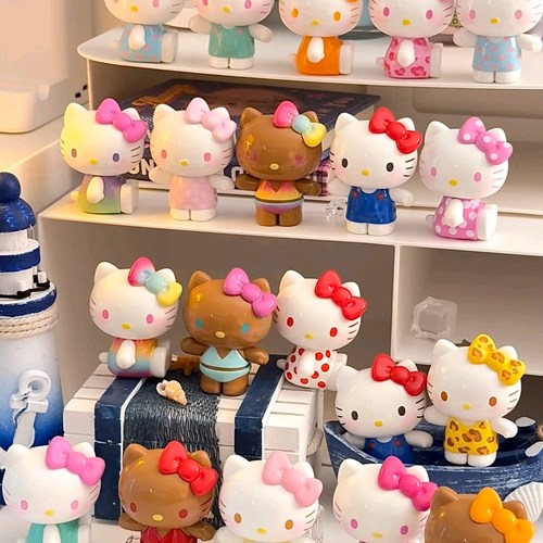 新品TOPTOY三丽鸥Hello Kitty夏日彩虹糖系列萌粒可爱迷你凯蒂猫