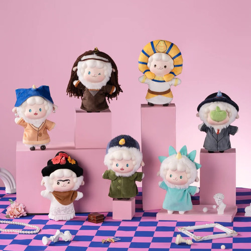 新品TOPTOY卷卷羊艺术之旅搪胶毛绒盲盒潮玩可爱公仔挂件女生礼物